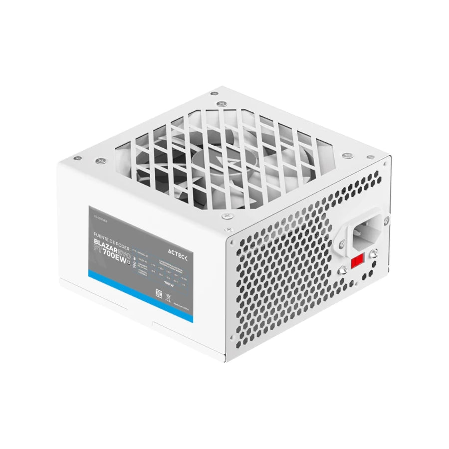 Fuente de Poder Acteck Blazar Evo FT700EW ATX 700W 1x20+4 pin + 1xEps 4+ pin 4 + 2xPcie 6+2 pin + 3xSata + 2xMolex 4 pin Blanco
