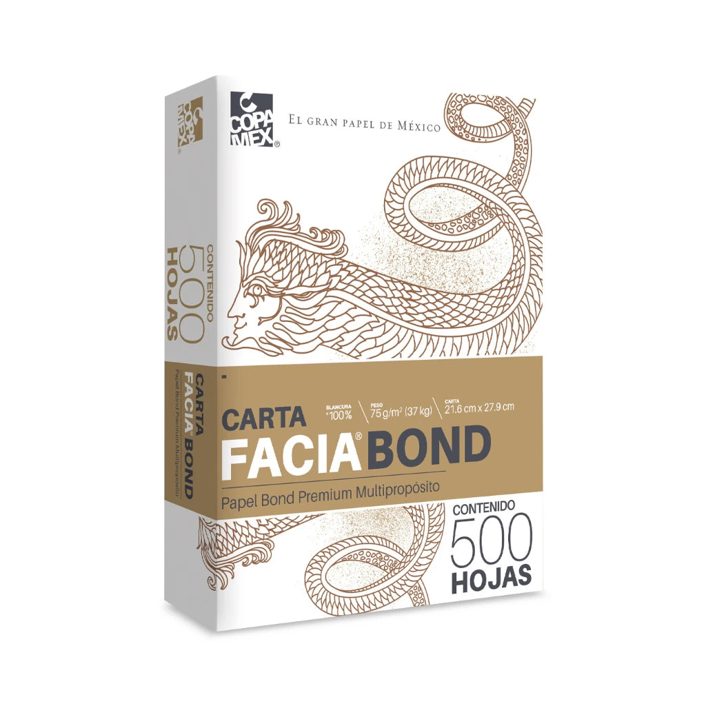 Papel Bond tamaño Carta, 75 gr. 99% de blancura, caja con 5000 hojas