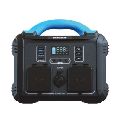 Generador Eléctrico Portátil Forza FPP-T300 300W Tomas 2AC/6DC 2 Ventiladores Pantalla LCD Panel de Control Integrado