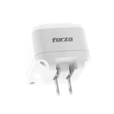 Cargador de Pared Forza 110V/220V 24W NEMA 5-15P 4 Puertos USB Color Blanco