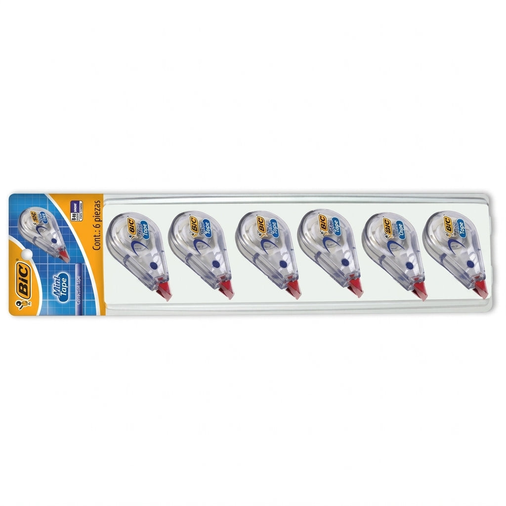 Cinta Correctora BIC Mini Tape - Paquete con 6 Piezas