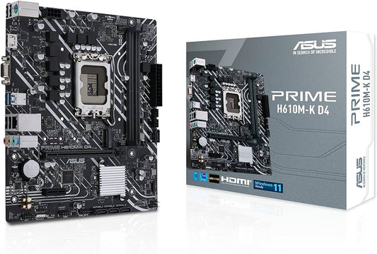 Tarjeta Madre Gigabyte H610M K 2xDDR4 64GB 3200Mhz PCIe 4.0 M.2 1xHDMI S 1700 12th 13th Gen mATX