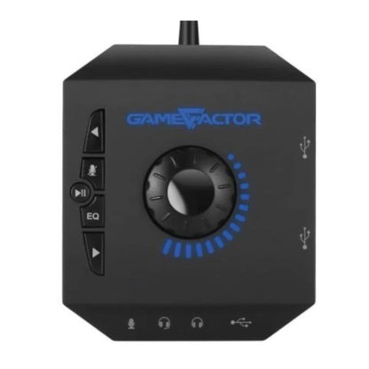 Diadema Game Factor HSG601 Micrófono Removible Amplificador USB Stand Color Negro