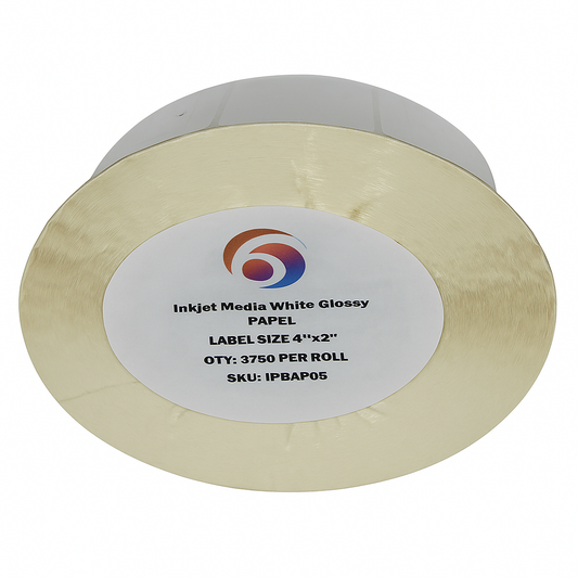 Papel Blanco Six Graphics Brillante adhesivo acrilico Respaldo papel 4 x 2 SKU: IPBAP05