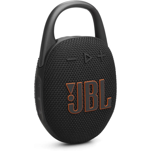 Altavoz JBL Clip 5 inalámbrico portátil resistente al agua color Negro y Naranja