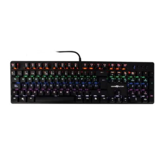 Teclado Mecánico Game Factor KBG400-BL Rainbow Switch Azul USB Color Negro