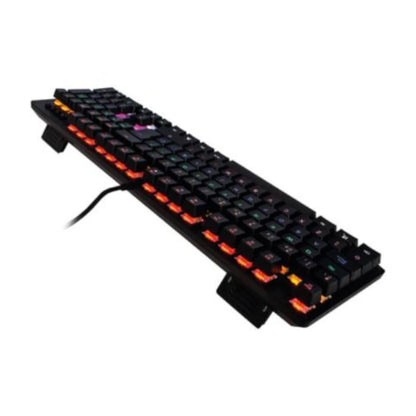 Teclado Mecánico Game Factor KBG400-BL Rainbow Switch Azul USB Color Negro