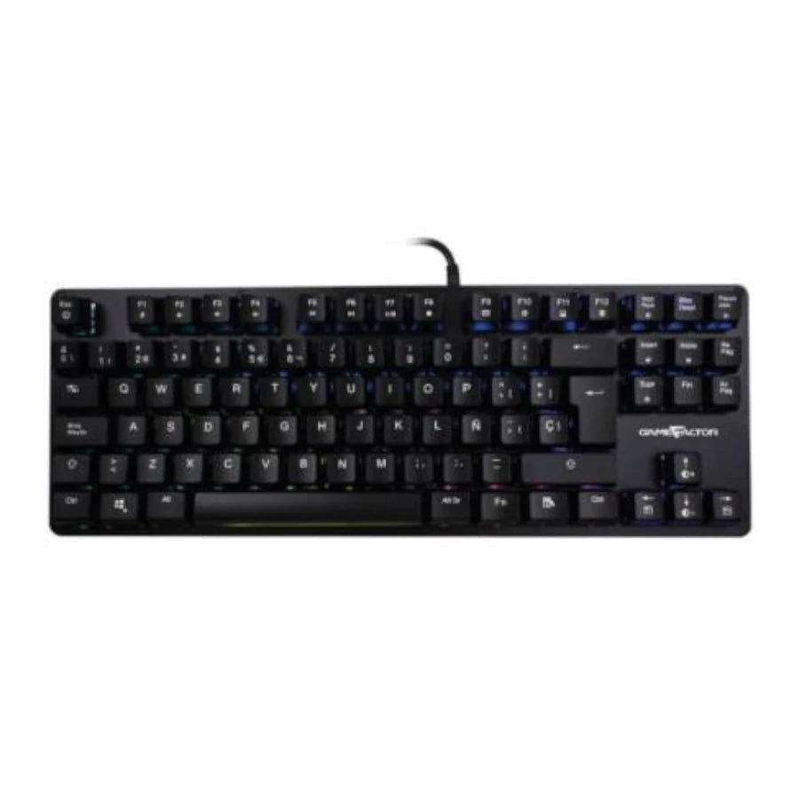 Teclado Mecánico Game Factor KBG500-BL RGB Tenkeyless USB Switch Azul Color Negro