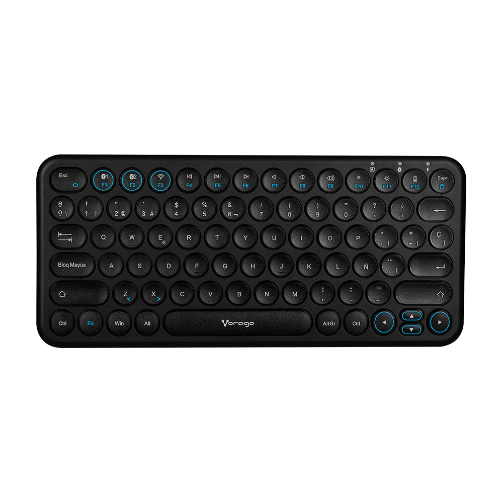 Teclado Vorago Kbw-400 Slim Regargable Tipo C 2 Bluetooth + Wireless Negro - 1