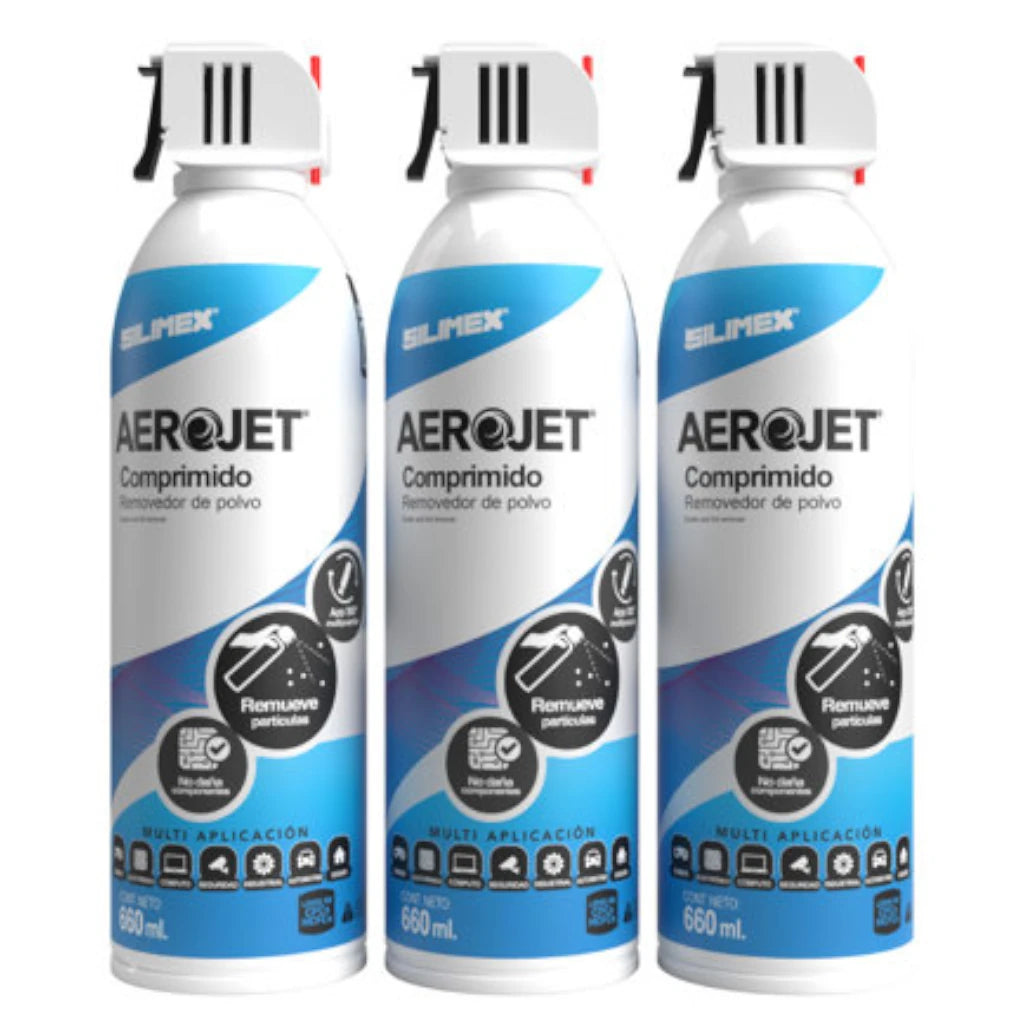 Removedor De Polvo Silimex Aerojet Trio  660ml Con Válvula 360°