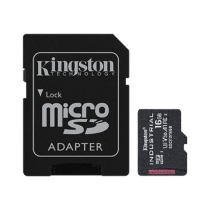 Tarjeta MicroSD Kingston Industrial 16 GB Clase 10 Tarjeta MicroSD Kingston Industrial 16 GB Clase 10 A1 C/Adaptador