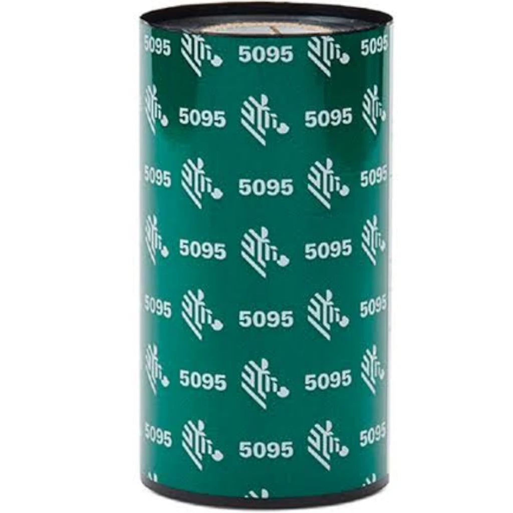 Cinta de Resina 5095 Zebra de 110mmx450m (4.33pulg x1476pies) Nuc 1pulg /Caja con 6pzs para Impresoras ZT (Industriales)