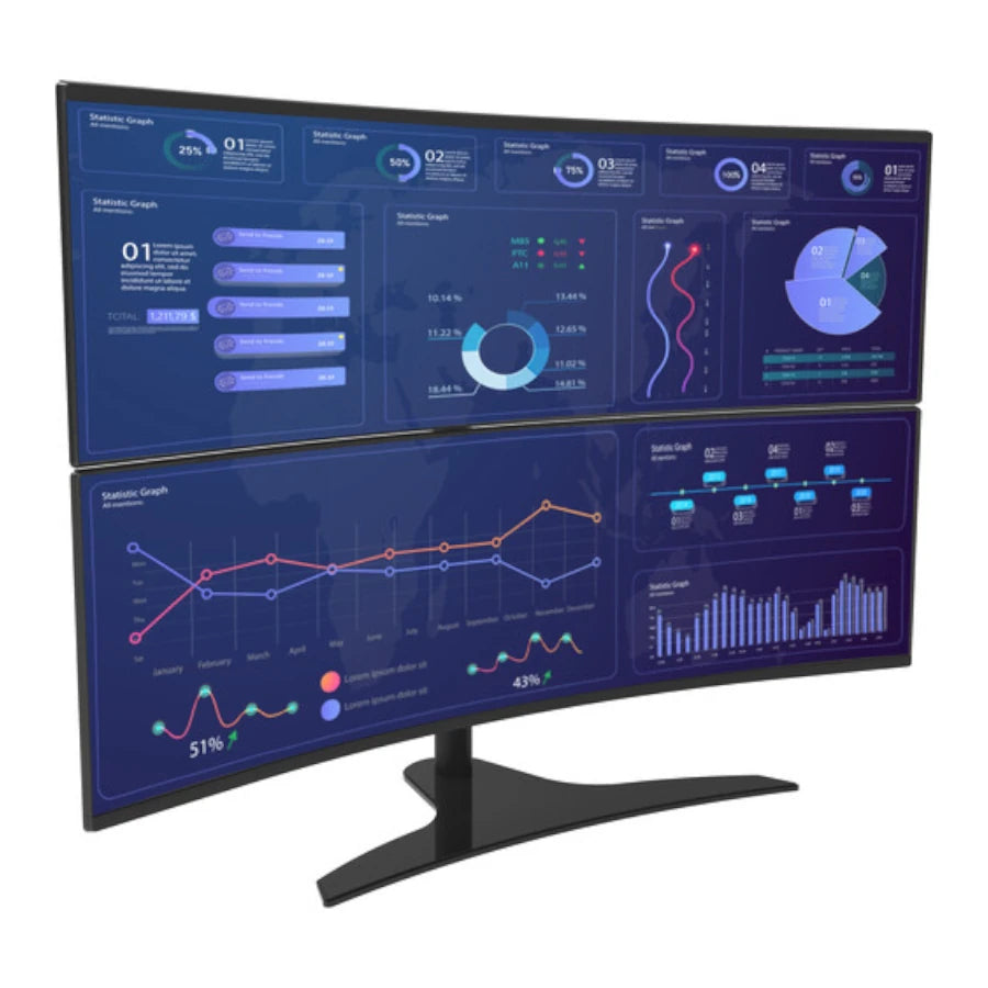 Soporte Peerless Escritorio 1x2 para Monitores Curvos de 24 a 49 in