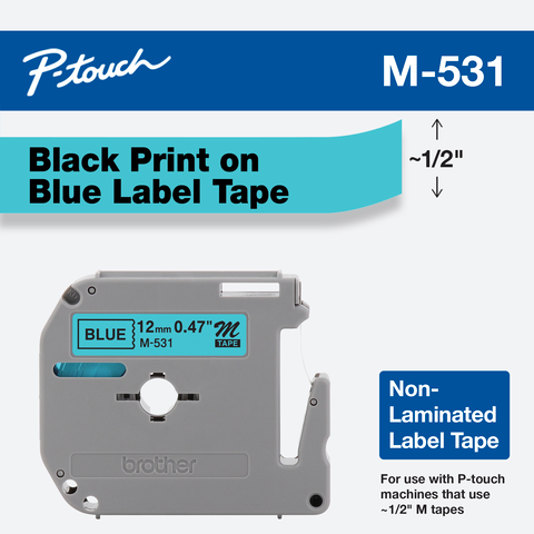 Cinta Brother M531 Negro/Azul 12mm Pt85 Pt65 100/110