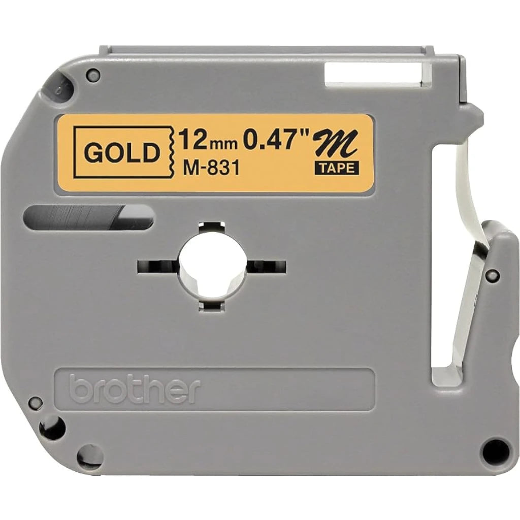 Cinta Brother M831 Negro sobre Dorado 12MM PT85