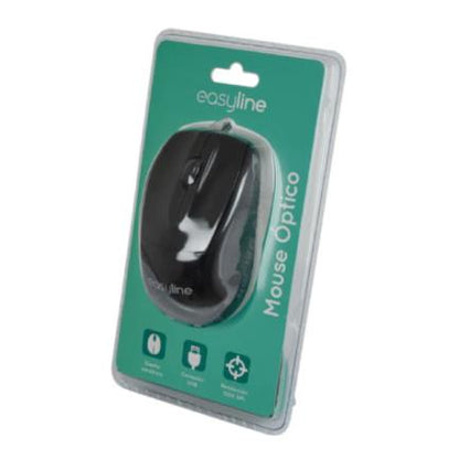 Mouse Easy Line Óptico Alámbrico USB 1200dpi Color Negro