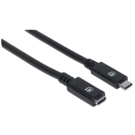 Cable Manhattan Extensión USB-C 3.2 Súper Velocidad 50cm Color Negro