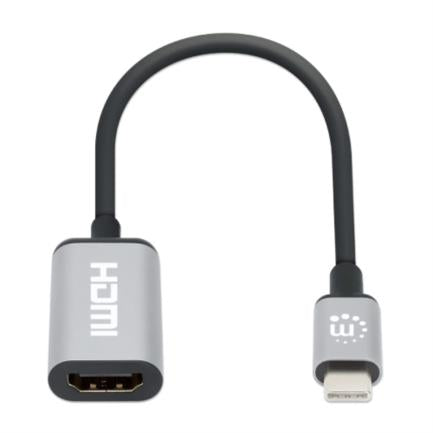 Adaptador Manhattan USB-C a HDMI 4K-60Hz Aluminio Color Negro