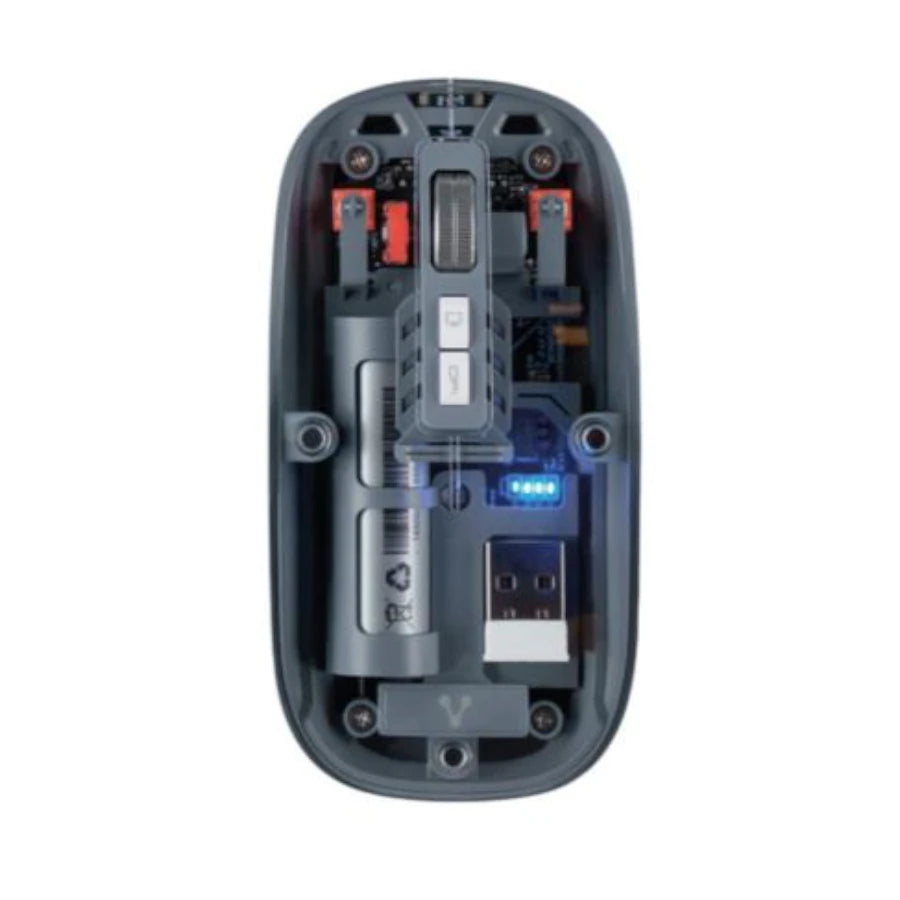 Mouse Vorago Mo-415 Inalambrico Y Bluetooth Hasta 1.600 Dpis Recargable Transparente