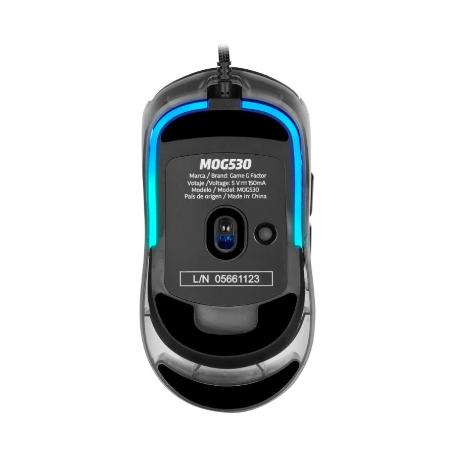 Mouse Game Factor Mog530 Carcasas Intercambiables Pixart 3327 12.000 Dpi Rgb Usb Negro