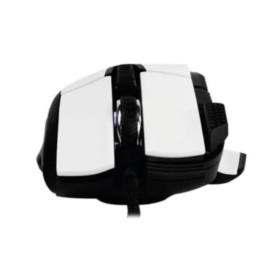 Mouse Game Factor MOG602 Click Láser Pixart 3370 19000 dpi 8 Botones Iluminación RGB Color Blanco