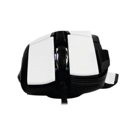 Mouse Game Factor MOG602 Click Láser Pixart 3370 19000 dpi 8 Botones Iluminación RGB Color Blanco