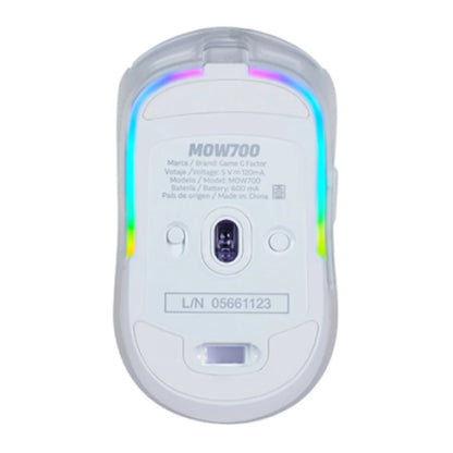 Mouse Game Factor Mow700 Carcasas Intercambiables 2.4g+Bt Pixart 3395 26.000 Dpi Rgb Blanco