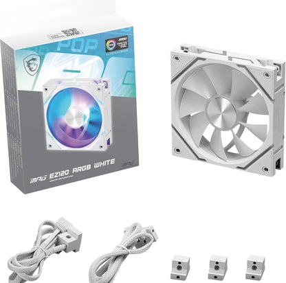 Ventilador P/Gabinete Msi Mpg Ez120 Argb White 3w Argb Conexion Magnetica 3 Fan 360mm Blanco