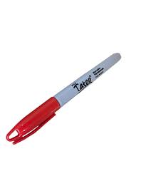 Marcador Baco Tatoo Permanente Punto Fino Color Rojo C/10 Pzas