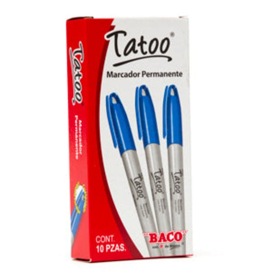Marcador perm tatoo p/fino azul claro caja c/6