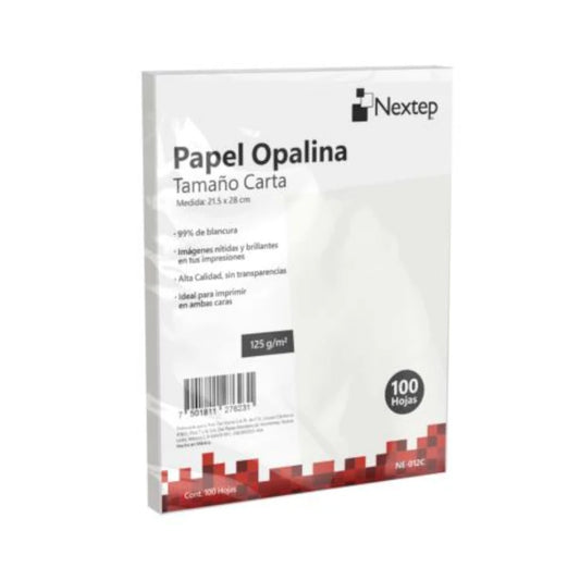 Papel Opalina Nextep Blanca c/100 125 gr