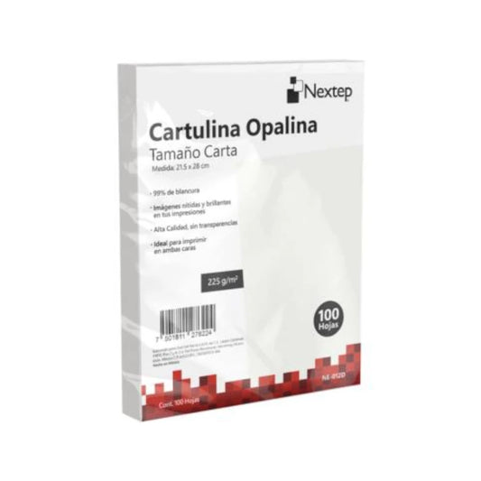 Cartulina Opalina Nextep Blanca c/100 225 gr