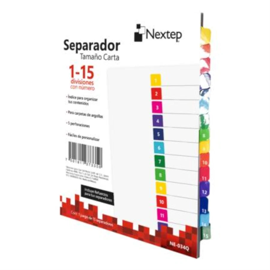 Separador Nextep Economico 15 Divisiones con Numero