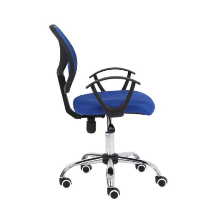 Silla Secretarial Nextep de Altura Ajustable Tela Azul Base Giratoria