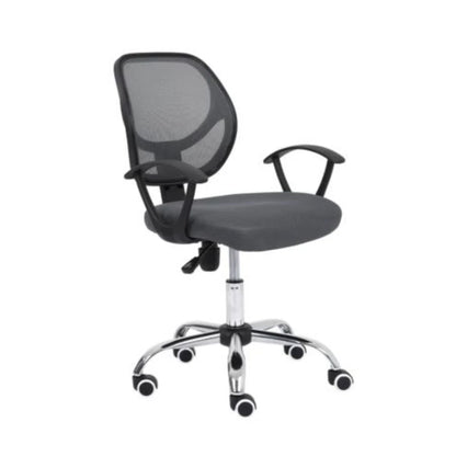 Silla Secretarial Nextep de Altura Ajustable Tela Gris Base Giratoria