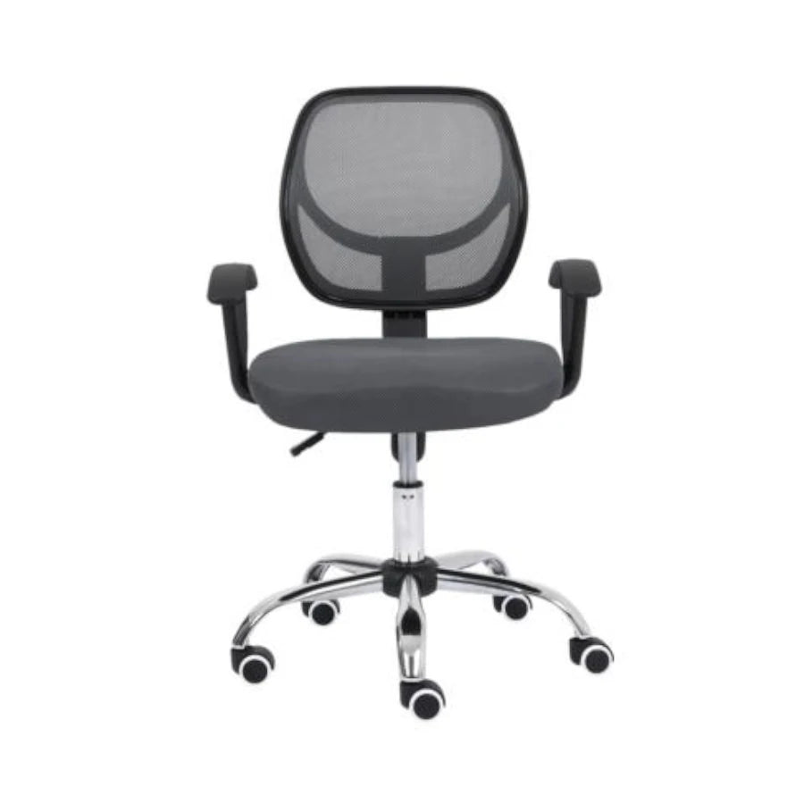 Silla Secretarial Nextep de Altura Ajustable Tela Gris Base Giratoria