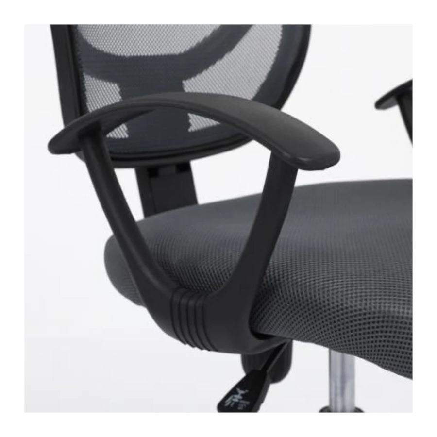Silla Secretarial Nextep de Altura Ajustable Tela Gris Base Giratoria
