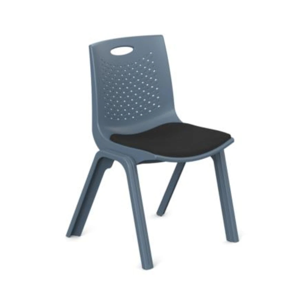 Silla de Visitas/Comedor Nextep Fibra Alta Resistencia Acojinada Apilable Gris Obscuro