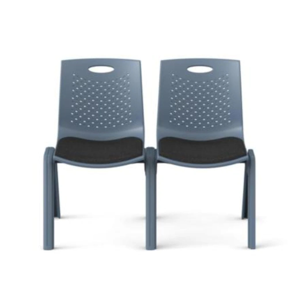 Silla de Visitas/Comedor Nextep Fibra Alta Resistencia Acojinada Apilable Gris Obscuro