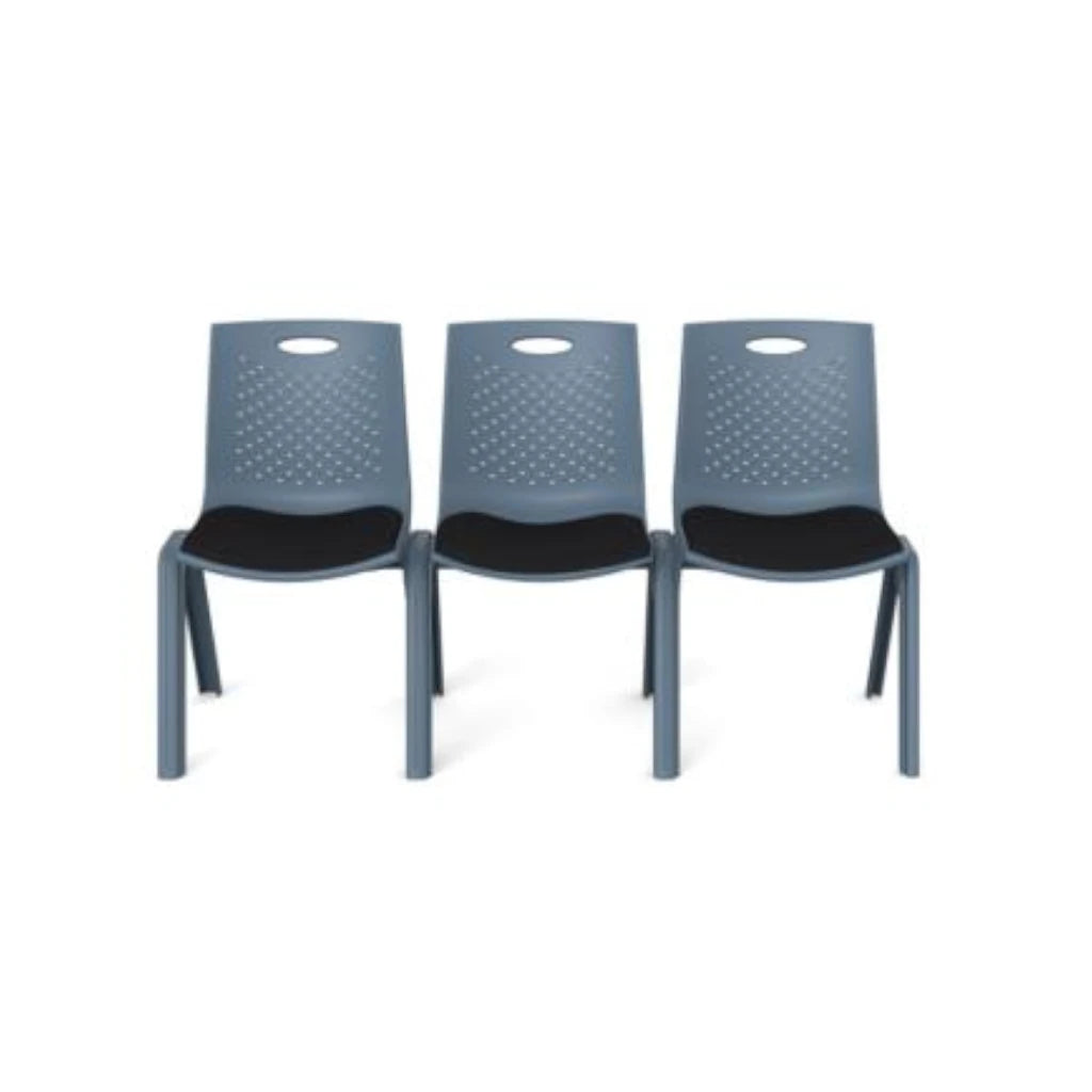 Silla de Visitas/Comedor Nextep Fibra Alta Resistencia Acojinada Apilable Gris Obscuro