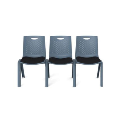 Silla de Visitas/Comedor Nextep Fibra Alta Resistencia Acojinada Apilable Gris Obscuro