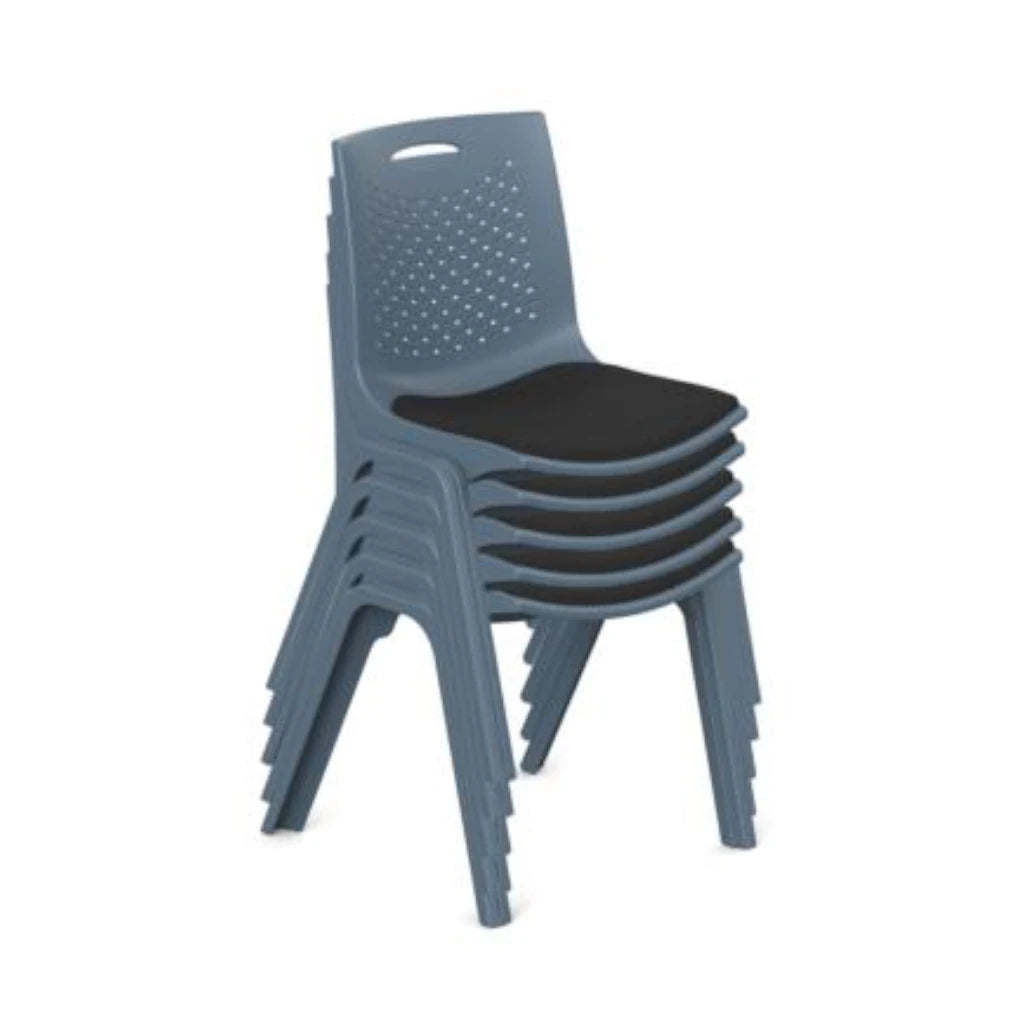 Silla de Visitas/Comedor Nextep Fibra Alta Resistencia Acojinada Apilable Gris Obscuro