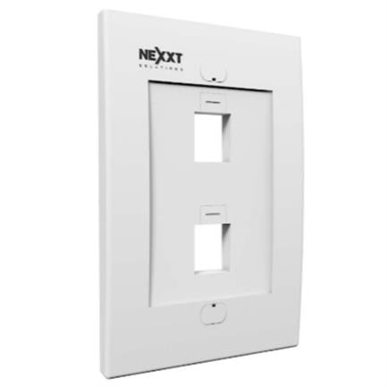 Placa de Pared Nexxt Solutions 2 Puertos para conectores tipo keystone Blanco