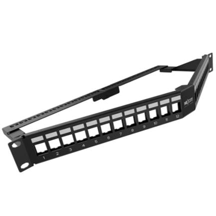 Panel de Conexion Nexxt Solutions para rack Angulado Cat6A Modular Blindado 24 Puertos 1U