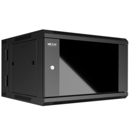 Gabinete de pared Nexxt Solutions abatible completamente ensamblado NPC-P9U66B 9U 600x550mm  2 Ranuras para Ventilador