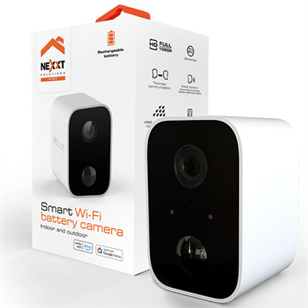 Camara de Vigilancia Inteligente Nexxt Home NHC-0604 para Exterior e Interior WiFi con Bateria Inalambricaa Bl
