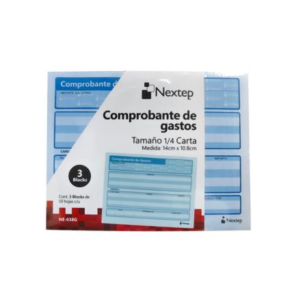 Comprobante De Gastos Tamaño 1/4 Carta Nextep
