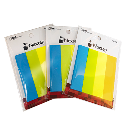 Banderitas Nextep Neon 4 Colores 200 Piezas c/10