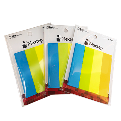 Banderitas Nextep Neon 4 Colores 200 Piezas c/10