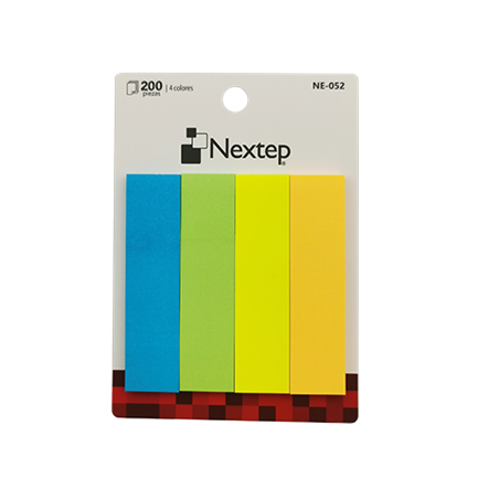 Banderitas Nextep Neon 4 Colores 200 Piezas c/10